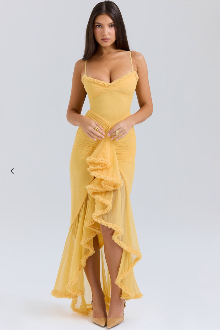 Strapless Ruffle Maxi Dress | Elegant | Glamorous & Chic