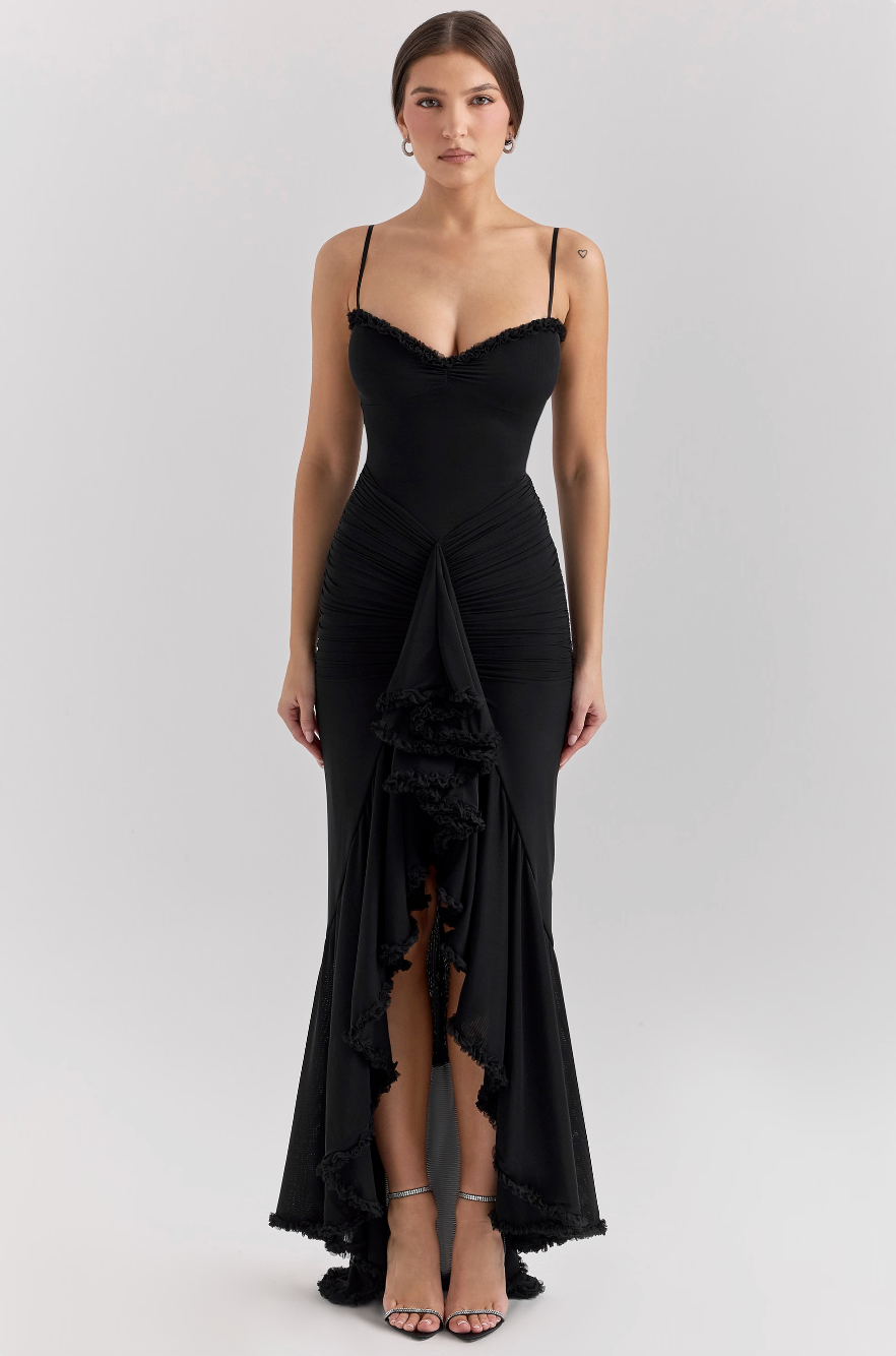 Strapless Ruffle Maxi Dress | Elegant | Glamorous & Chic