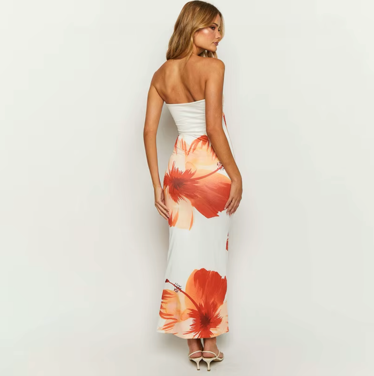 Floral Strapless Midi Dress | Summer Chic | Elegant & Feminine