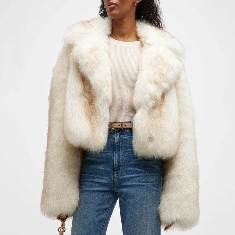 Women's Cropped Faux Fur Jacket | Soft & Stylish | Luxe Look
