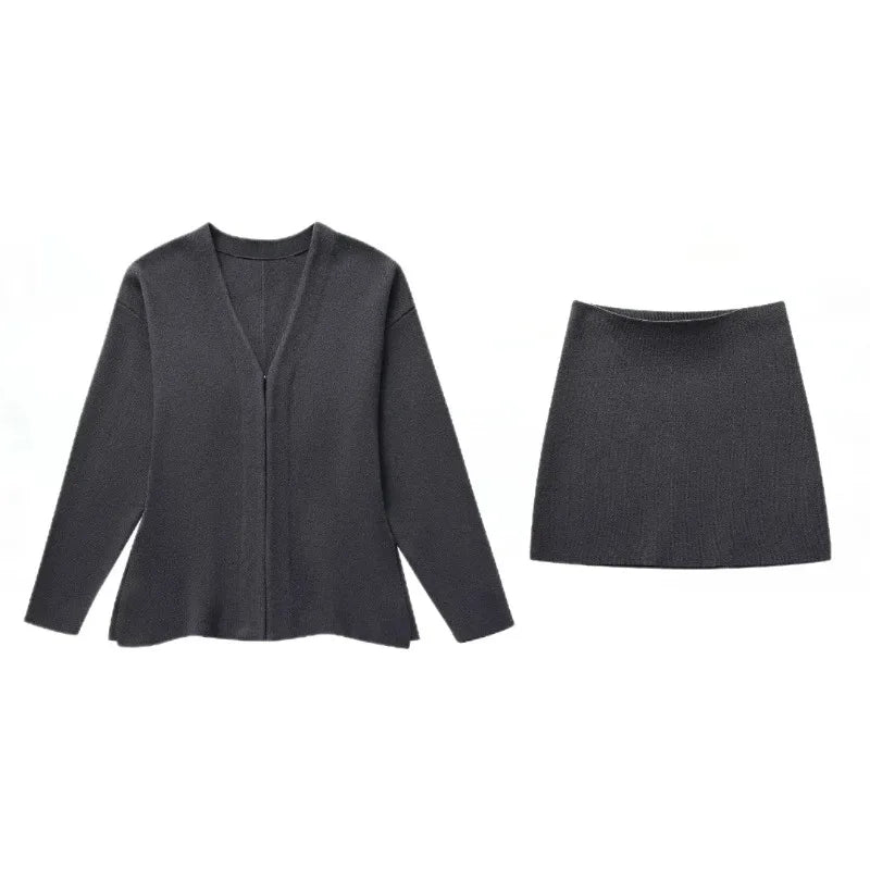 Minimalist Zip-Up Blazer & Skirt Set | Sleek & Chic | Effortless Power Dressing
