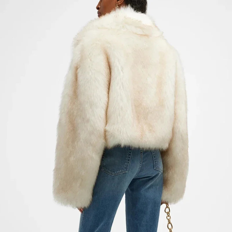 Women's Cropped Faux Fur Jacket | Soft & Stylish | Luxe Look