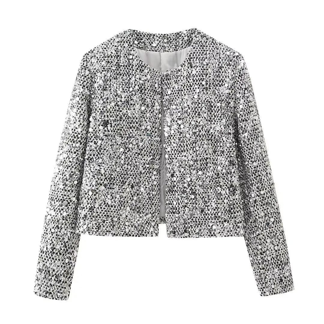 Sequin Statement Jacket | Silver Glam | Shine On & Stand Out