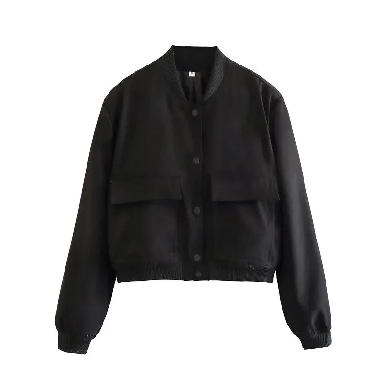 Minimalist Cropped Bomber Jacket | Tailored Edge | Effortless Chic
