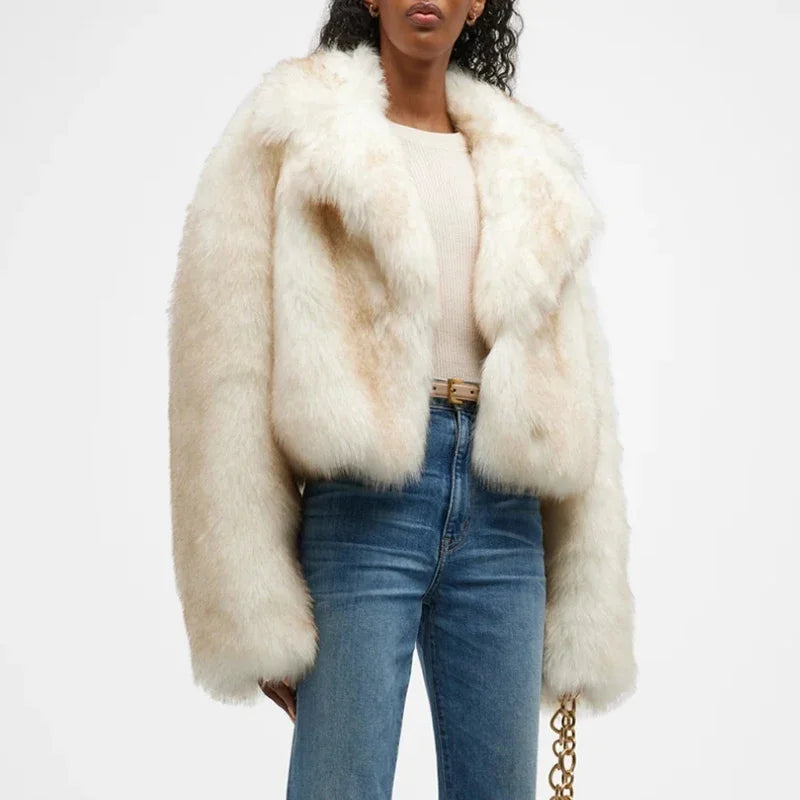 Women's Cropped Faux Fur Jacket | Soft & Stylish | Luxe Look