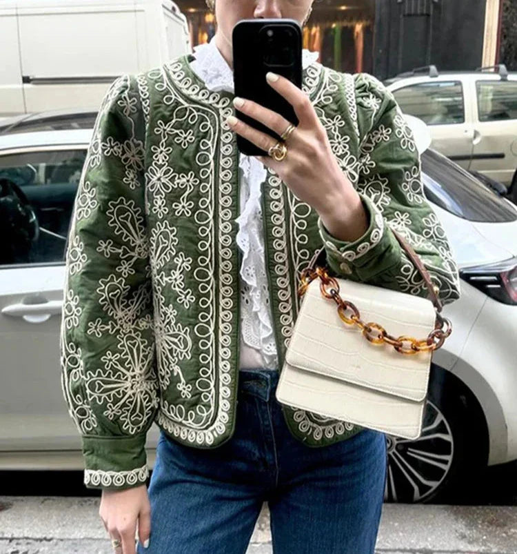 Embroidered Quilted Jacket | Boho Luxe | Statement Outerwear