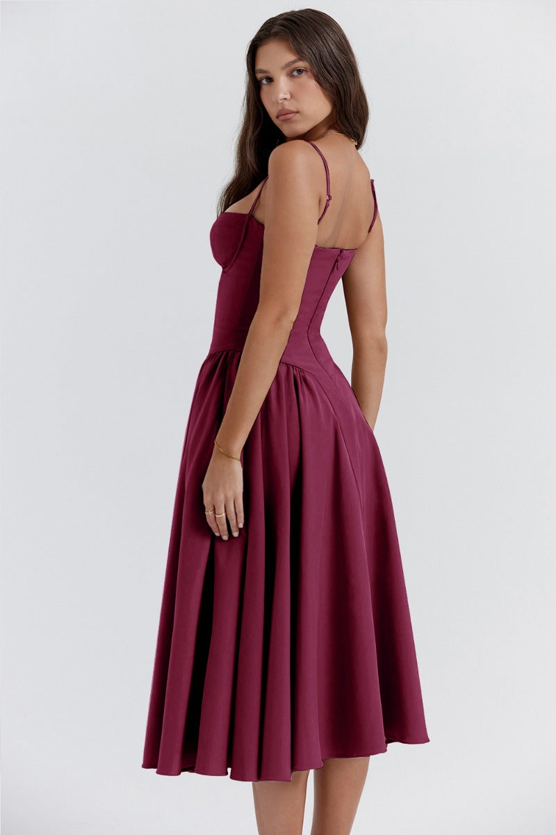 Strapless Midi Dress | Elegant | A-Line Silhouette