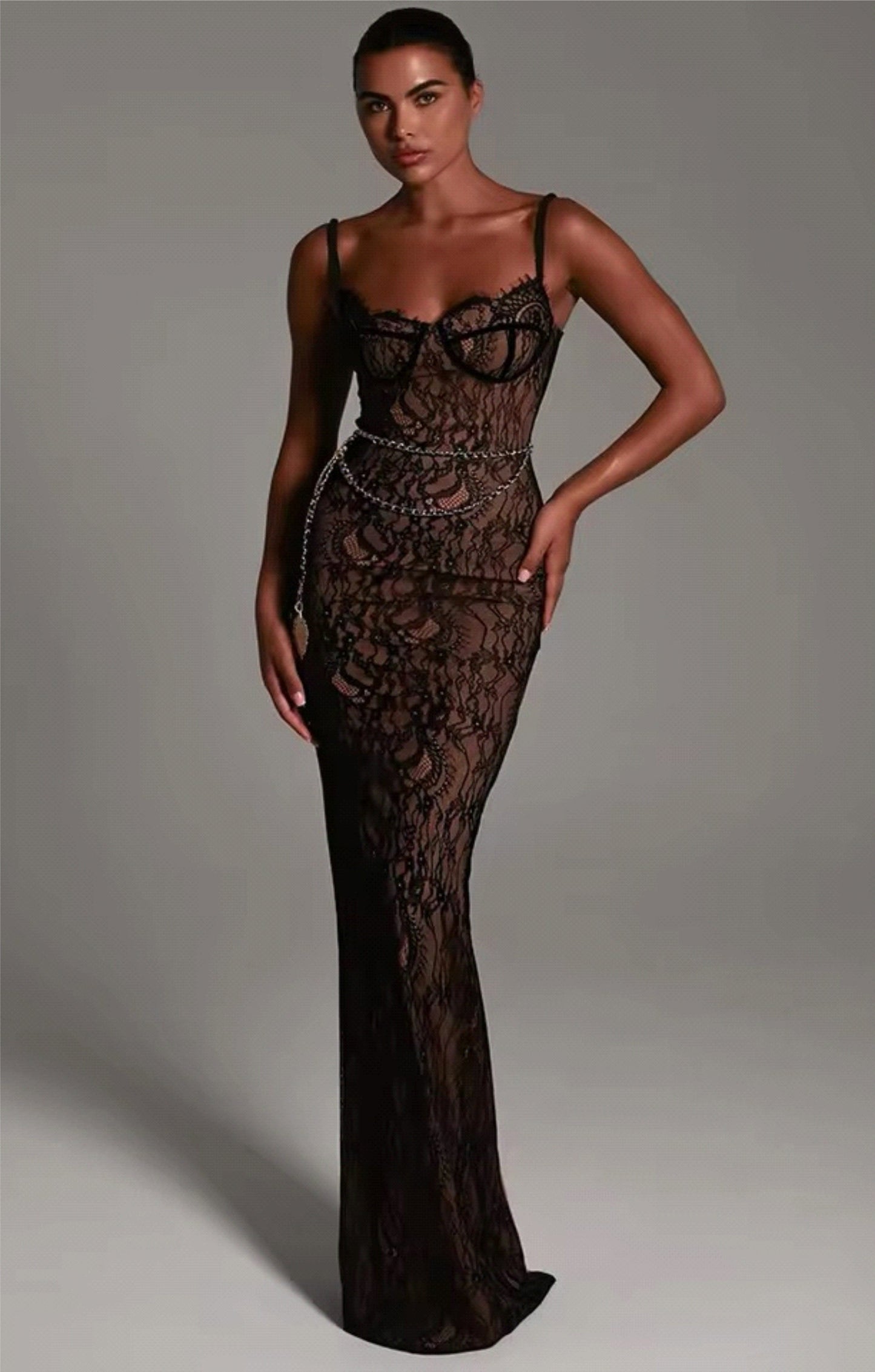 Lace Corset Evening Gown | Mermaid Silhouette | Elegant & Sultry