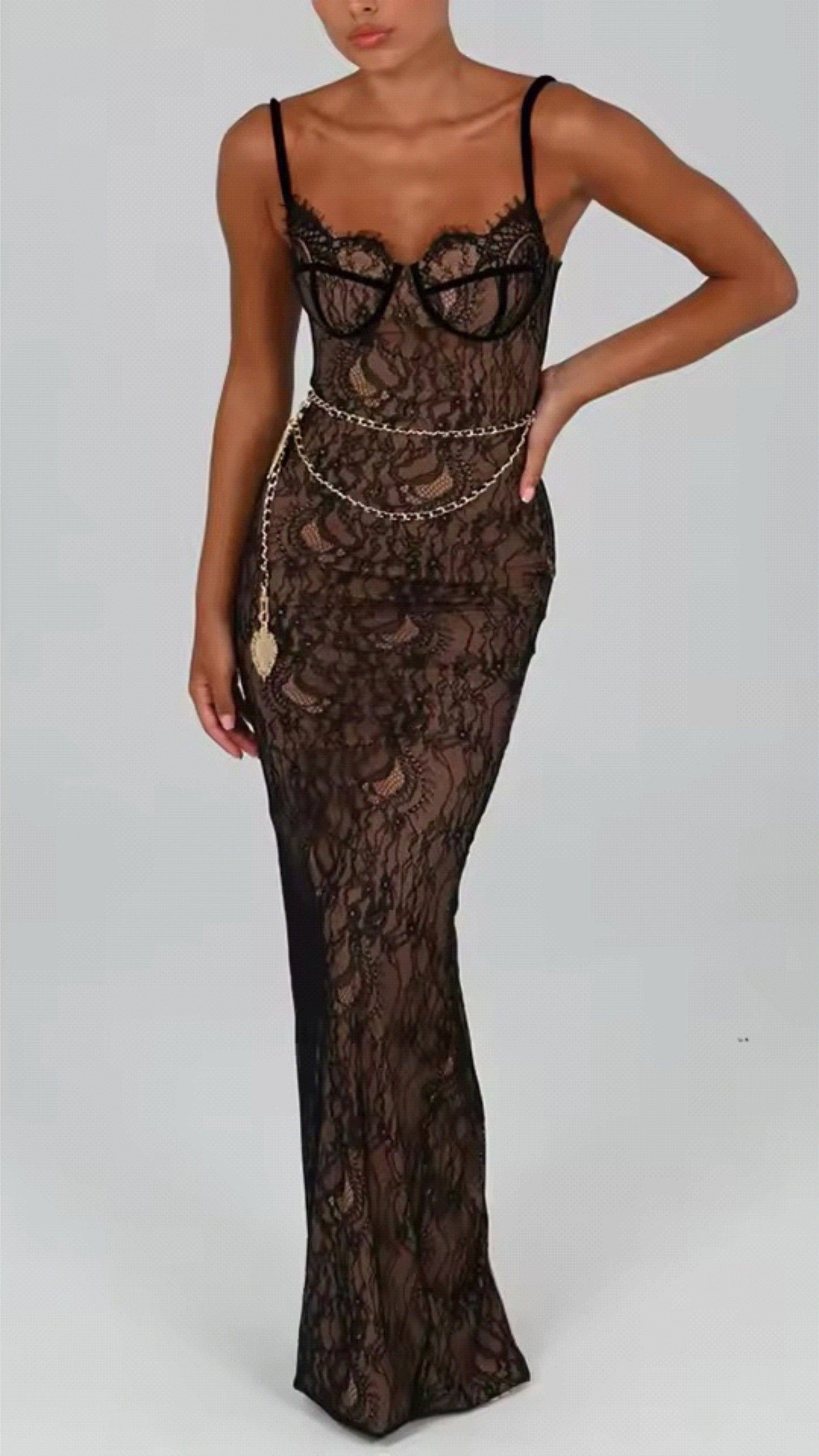 Lace Corset Evening Gown | Mermaid Silhouette | Elegant & Sultry