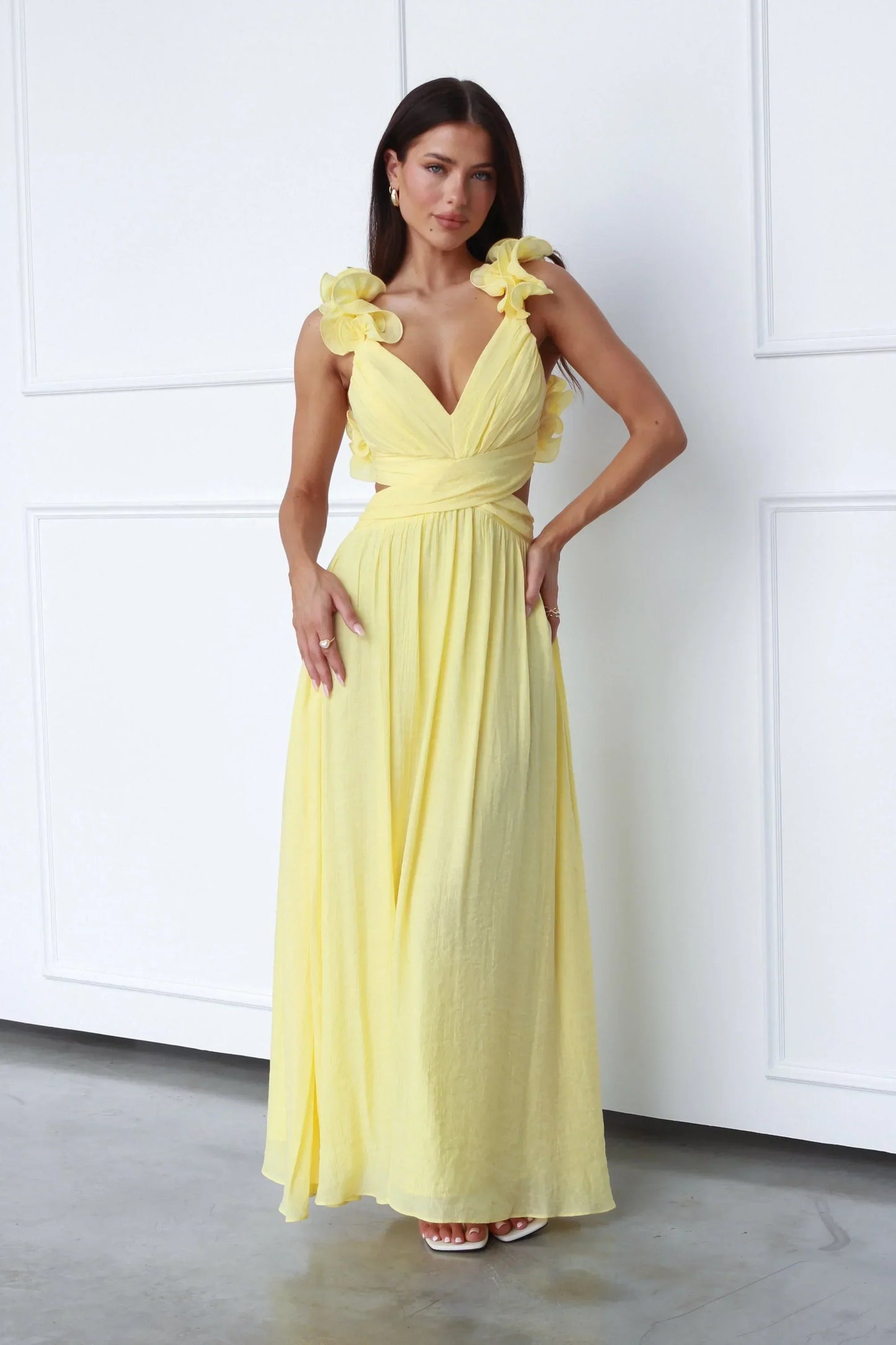 Ruffled Maxi Dress | Elegant | Flowing Silhouette