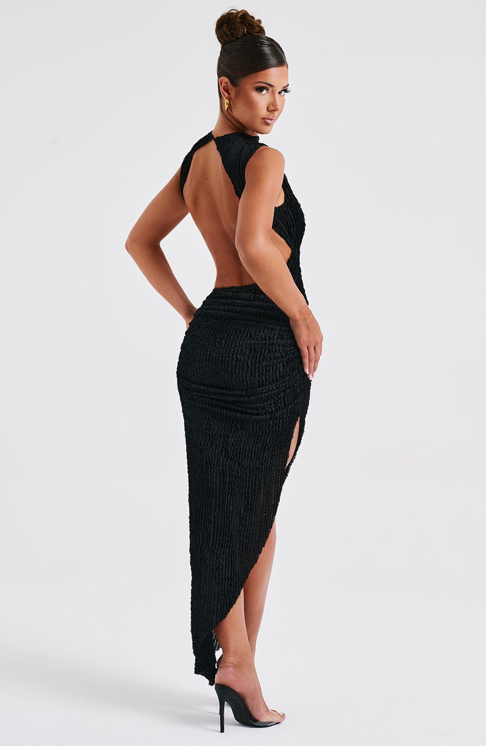 Backless High-Slit Maxi Dress | Elegant & Sultry | Form-Fitting Design