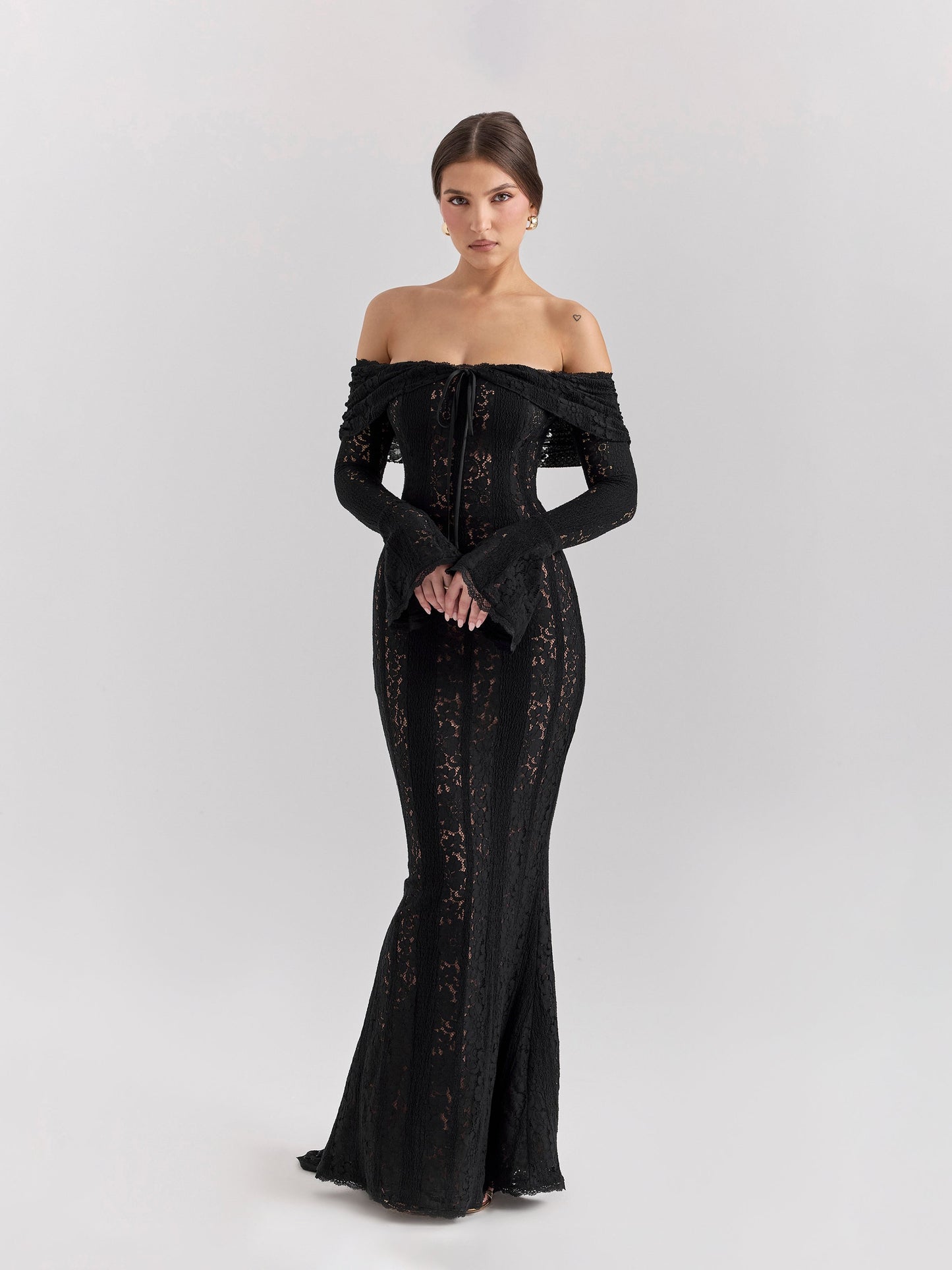 Off-Shoulder Lace Maxi Dress | Elegant & Romantic | Timeless Glamour