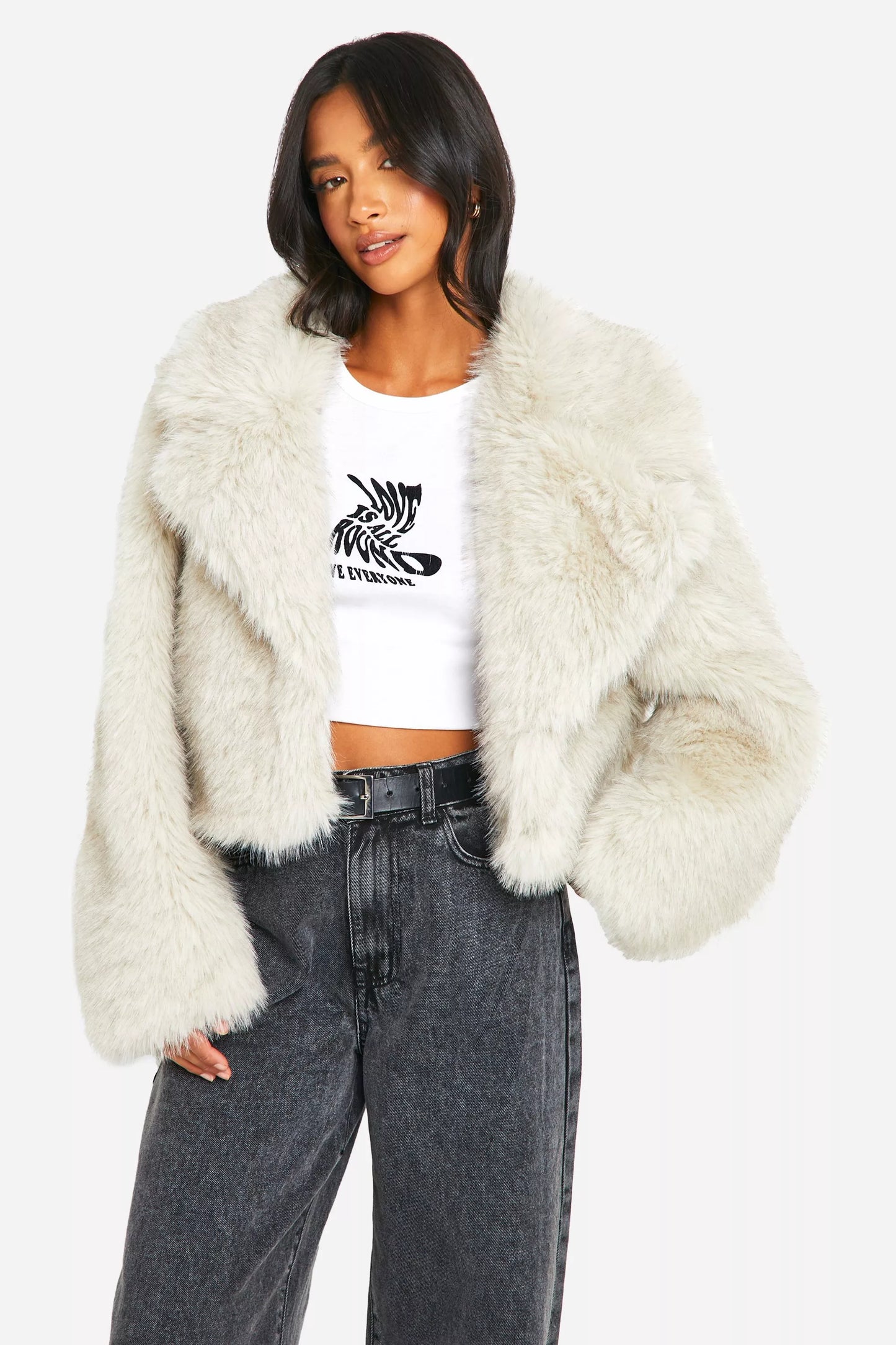 Women's Cropped Faux Fur Jacket | Soft & Stylish | Luxe Look