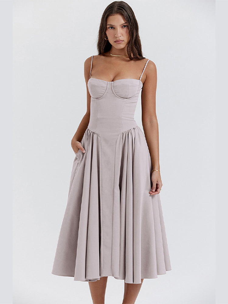 Strapless Midi Dress | Elegant | A-Line Silhouette