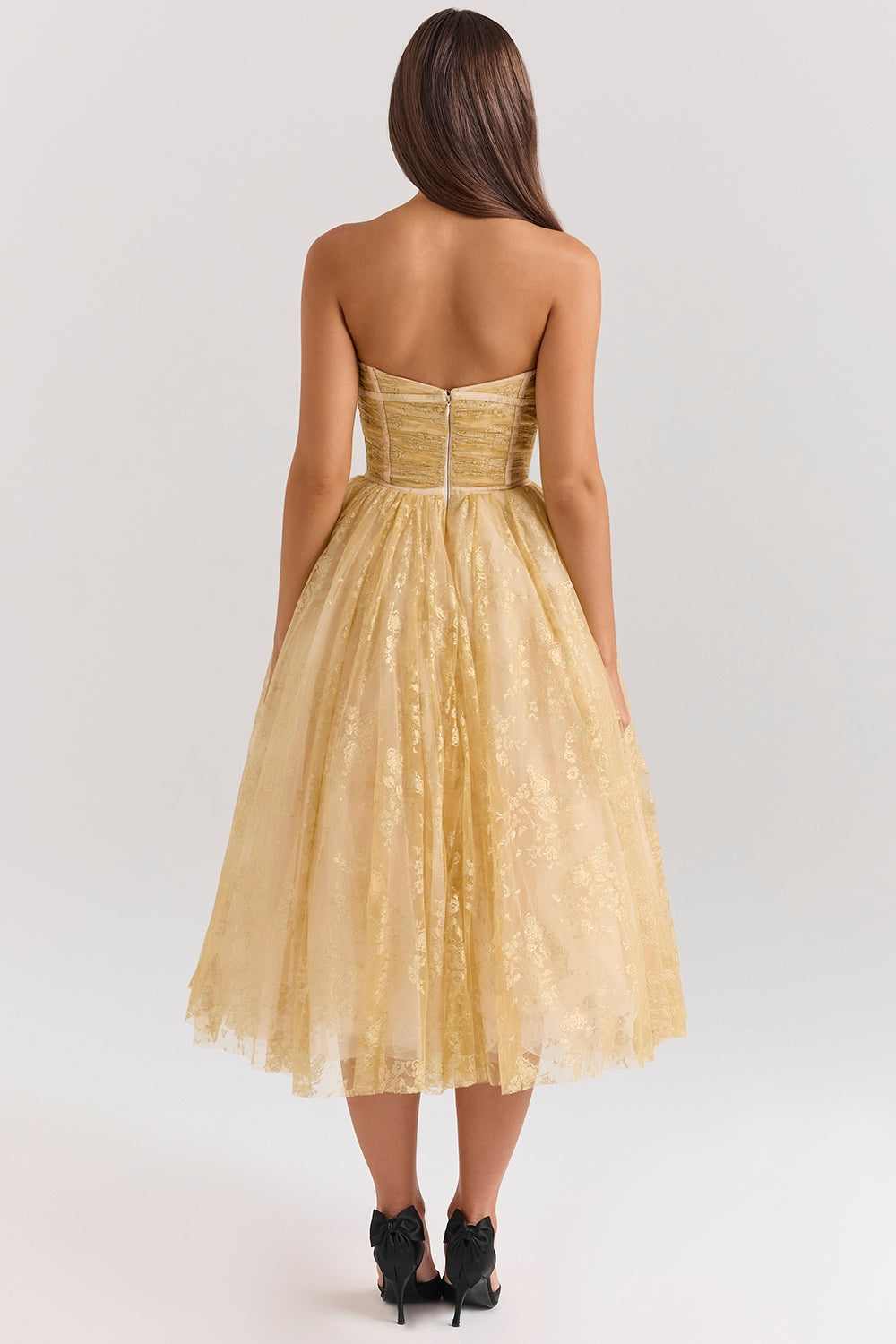 Strapless Tulle Midi Dress | Elegant & Vintage-Inspired | Timeless Glamour