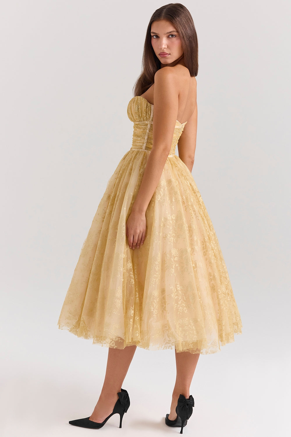 Strapless Tulle Midi Dress | Elegant & Vintage-Inspired | Timeless Glamour