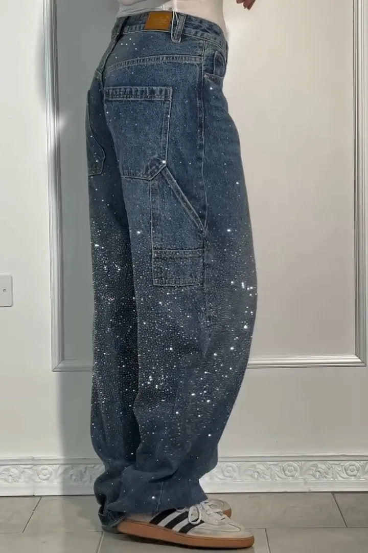 Wide-Leg Paint Splatter Jeans | High-Waisted & Relaxed | Edgy & Trendy