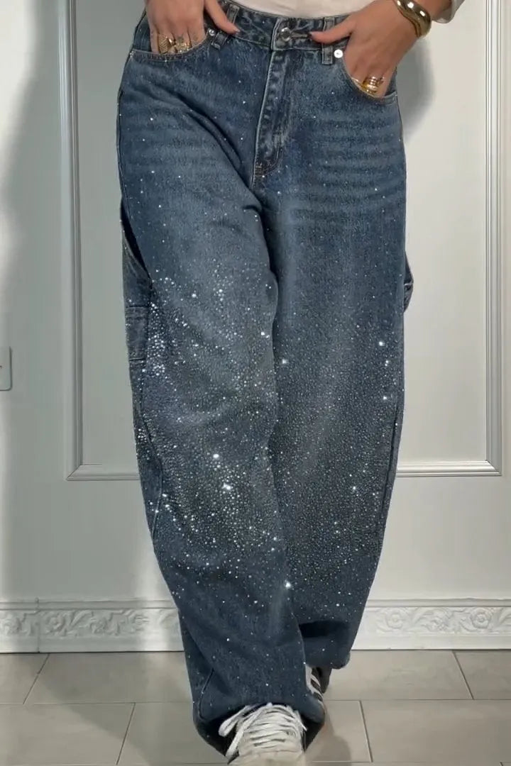 Wide-Leg Paint Splatter Jeans | High-Waisted & Relaxed | Edgy & Trendy