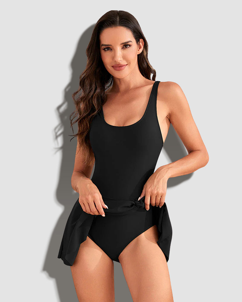 Serena Swim Dress | One-Piece Elegance | Flattering Fit & Playful Flair