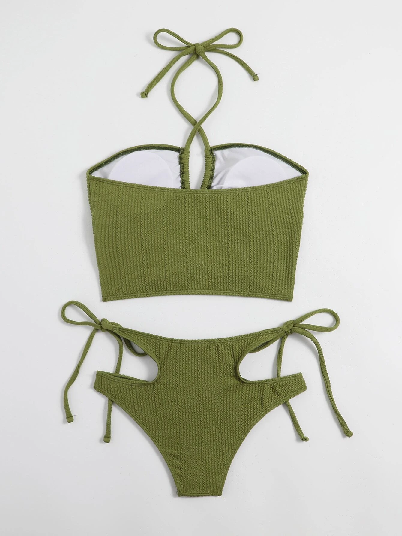 Soleil Cut-Out Set | Ruched Texture | Halter Bandeau Bikini