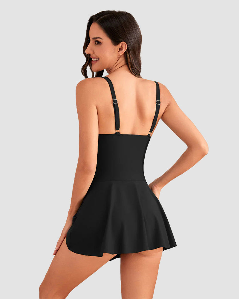Serena Swim Dress | One-Piece Elegance | Flattering Fit & Playful Flair
