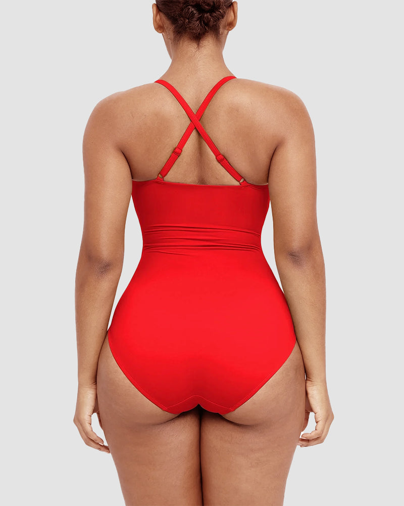 Keyhole Ruched One-Piece Swimsuit | Sculpting Fit | Subtle Luxe Detail