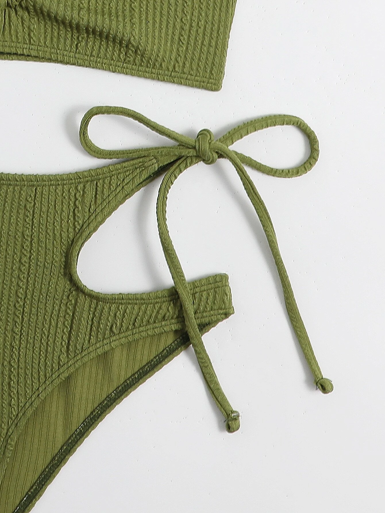 Soleil Cut-Out Set | Ruched Texture | Halter Bandeau Bikini