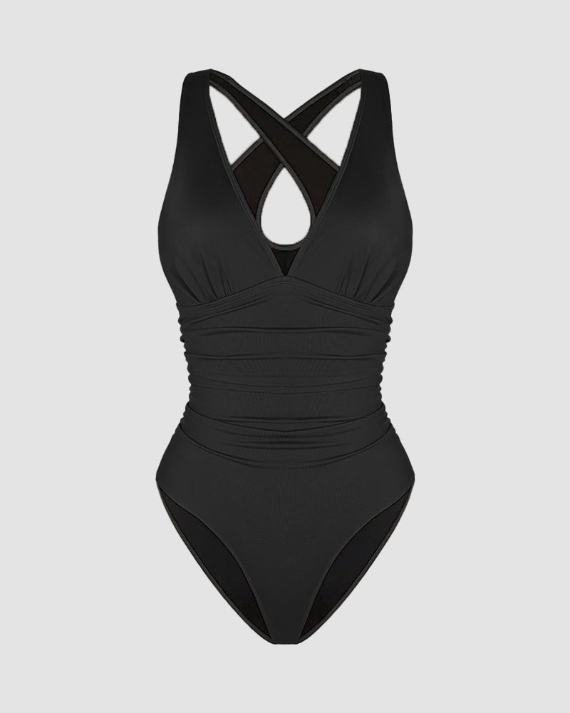 Luxe Plunge Swimsuit | Ruched One-Piece | Curve-Flattering Fit