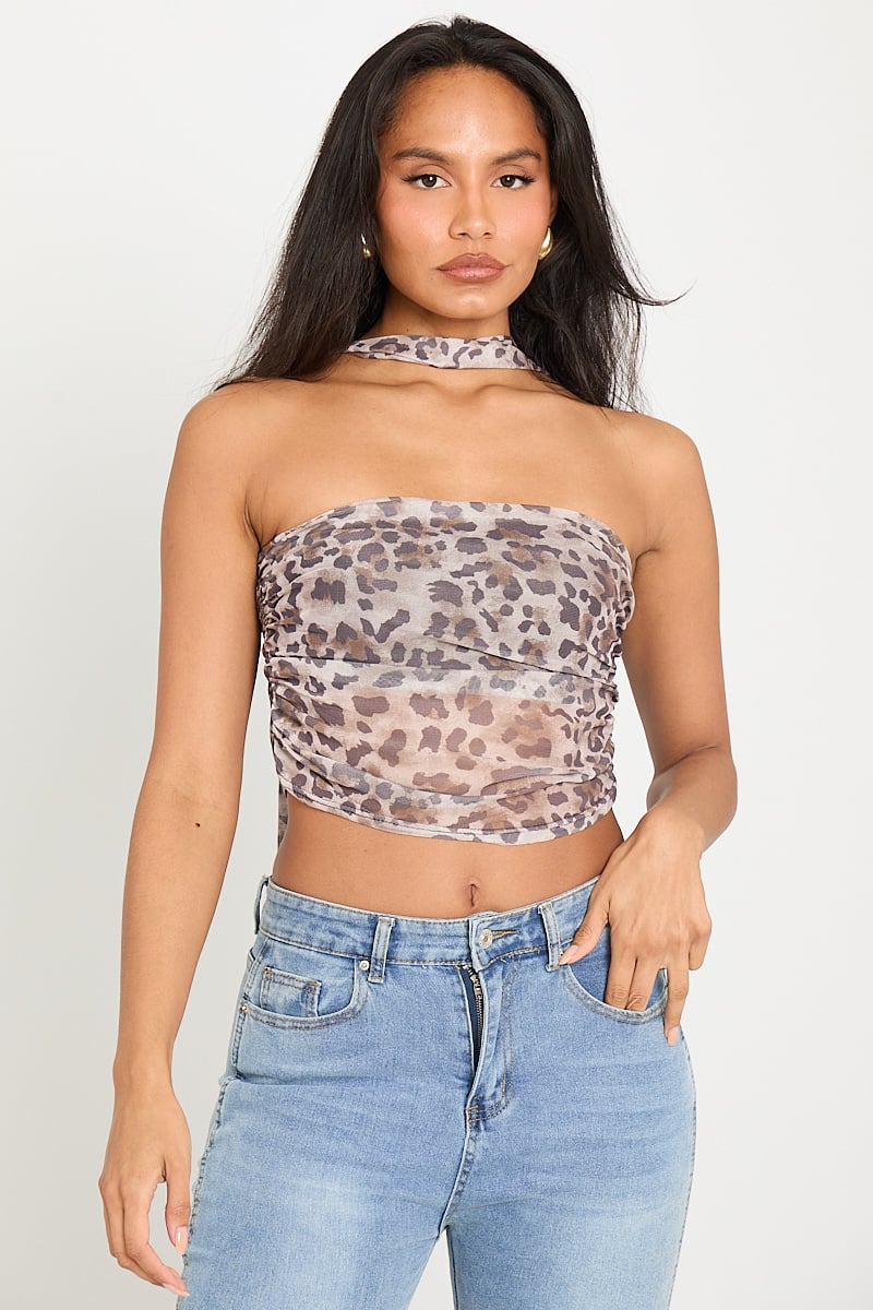 Savanna Scarf Top | Animal Print | Strapless & Backless Chic