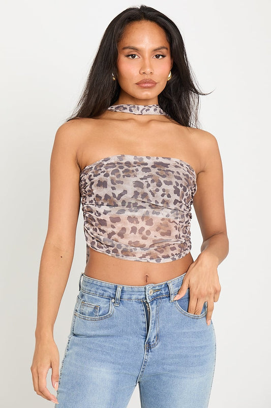 Savanna Scarf Top | Animal Print | Strapless & Backless Chic