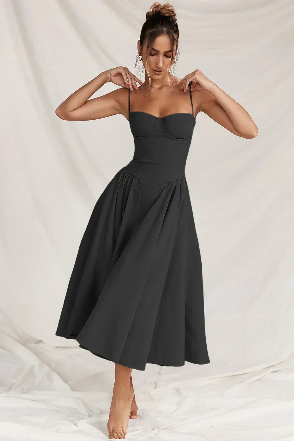 Strapless Midi Dress | Elegant | A-Line Silhouette