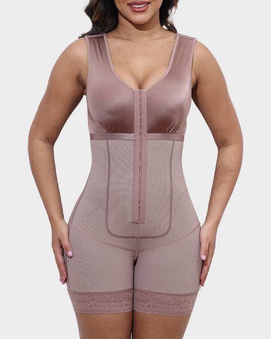 ContourCurve Bodysuit | Full Body Shaper | Zipper Front & Lace Trim