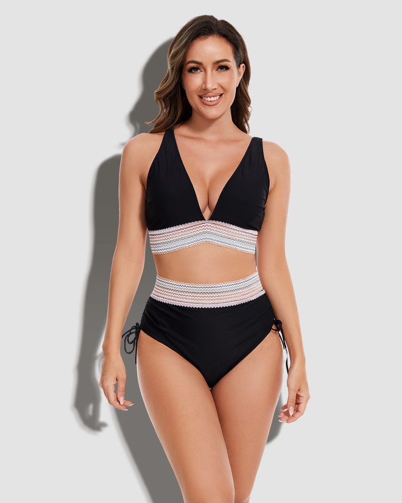 Riviera Set | Crochet Trim Bikini | High-Waist Elegance
