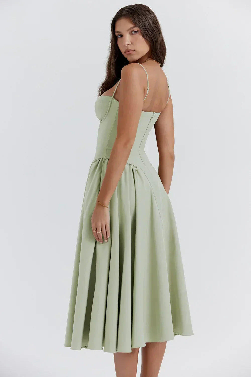 Strapless Midi Dress | Elegant | A-Line Silhouette