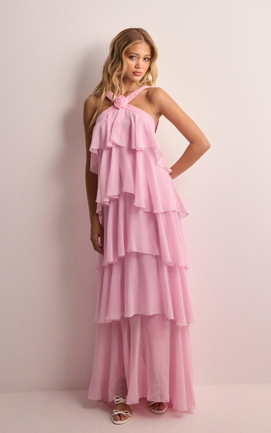 Tiered Ruffle Maxi Dress | Flowing Chiffon | Romantic & Elegant