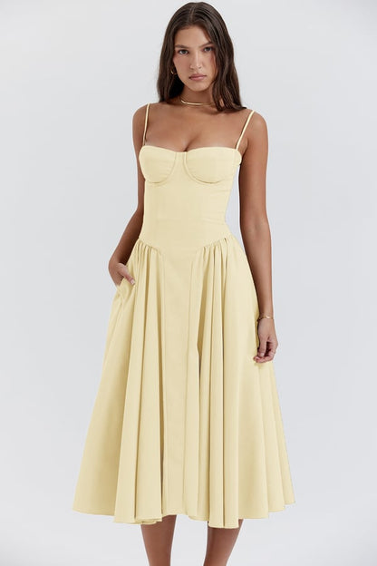 Strapless Midi Dress | Elegant | A-Line Silhouette