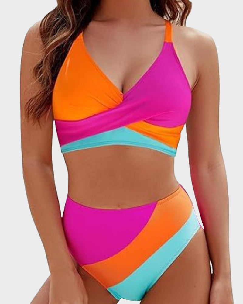 Riviera Set | Colorblock Design | High-Waisted Bikini
