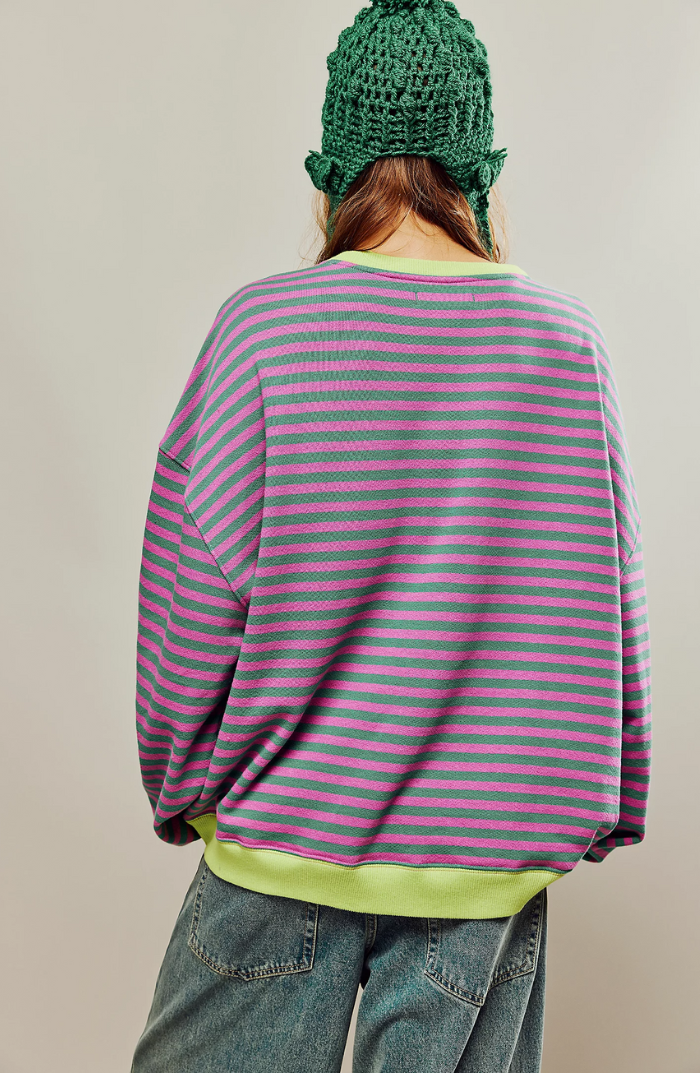 Striped Oversized Sweatshirt | Laid-Back Cool | Colorful & Comfy