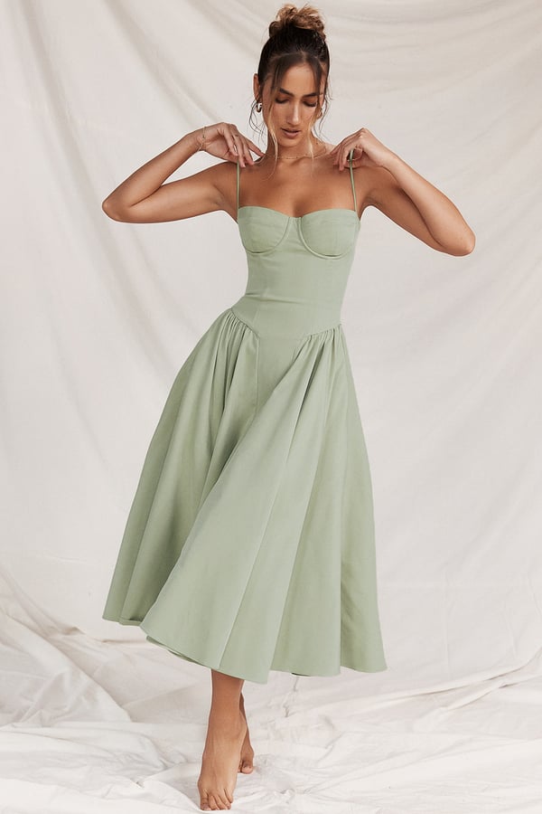 Strapless Midi Dress | Elegant | A-Line Silhouette