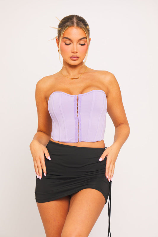 Noir Co-ord Set | Corset Top & Ruched Skirt | Bold & Feminine