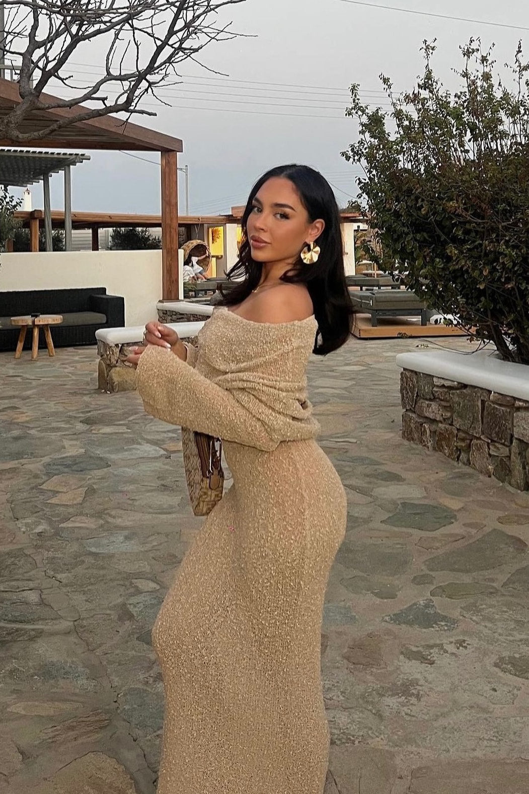 Off-Shoulder Knit Maxi Dress | Luxe & Feminine | Neutral Elegance