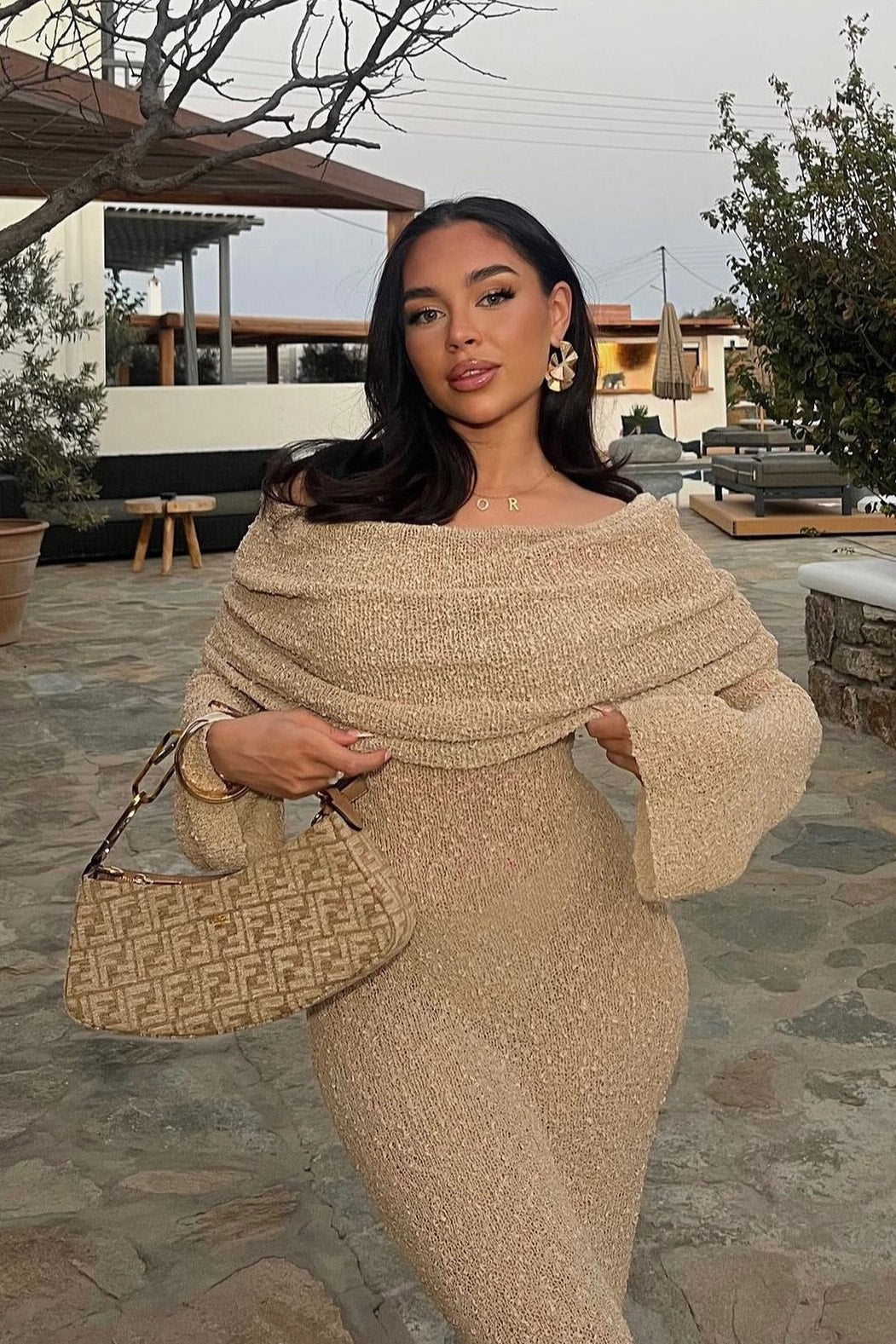 Off-Shoulder Knit Maxi Dress | Luxe & Feminine | Neutral Elegance