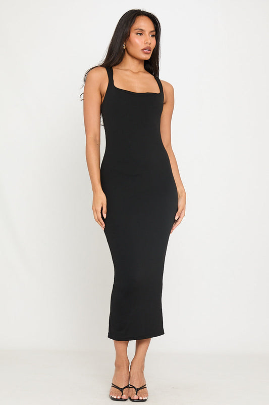 Classic Black Bodycon Midi Dress | Sleek & Sophisticated | Timeless Elegance