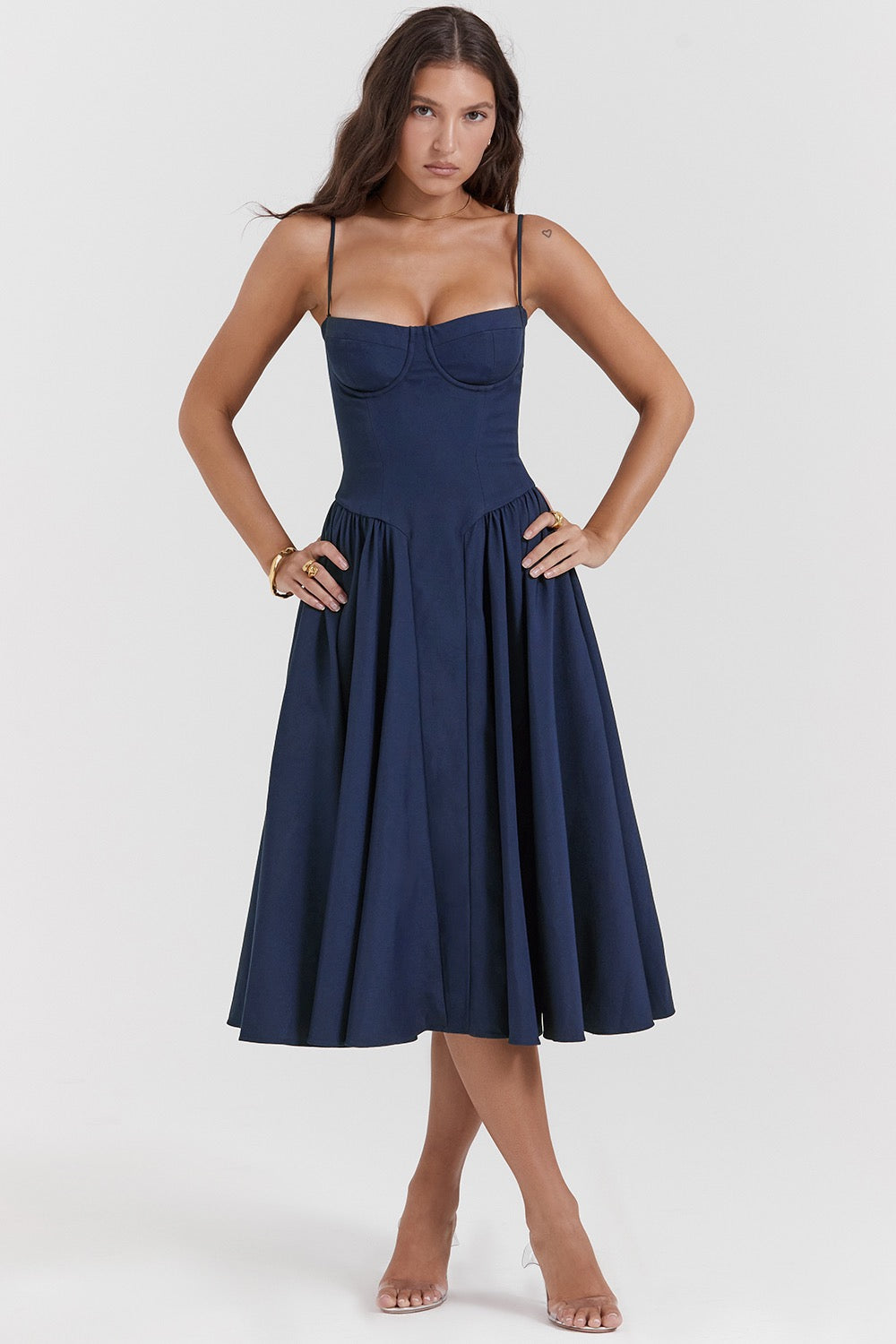 Strapless Midi Dress | Elegant | A-Line Silhouette