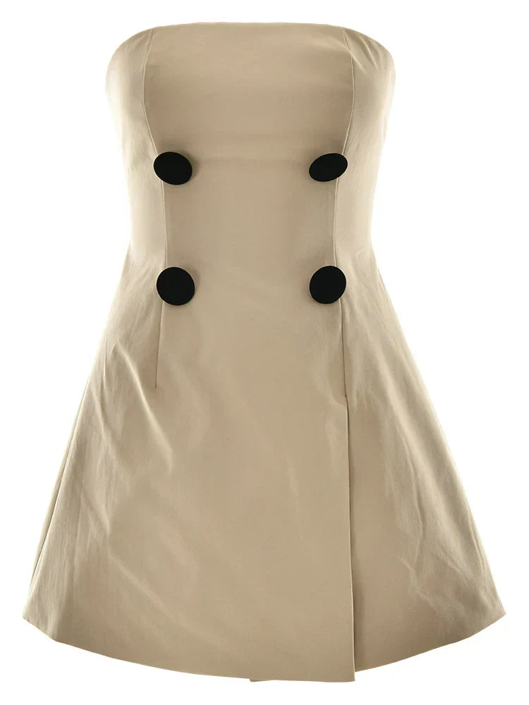 Strapless Trench Mini Dress | Chic & Elegant | Perfect for Stylish Outings