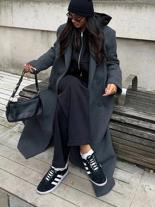 Women's Long Wool Trench Coat | Elegant & Warm | Tailored Fit