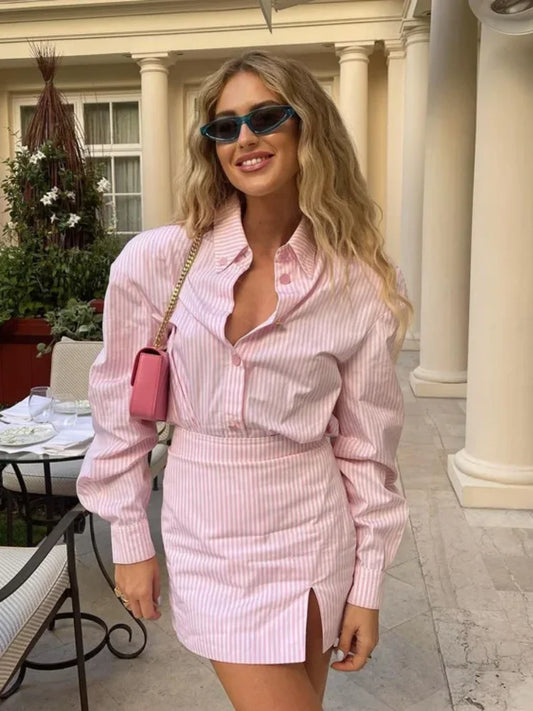 Striped Shirt Mini Dress | Button-Up | Chic & Tailored