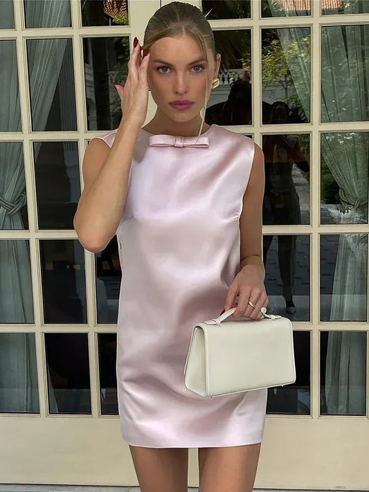 Satin Mini Dress | Elegant & Sleek | Open-Back Cocktail Wear
