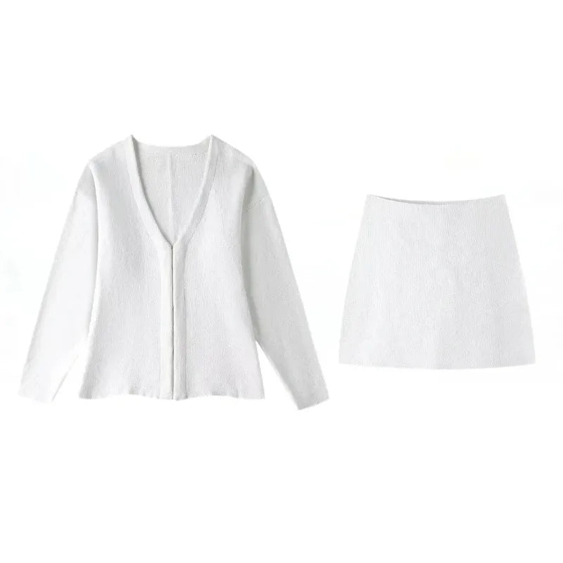 Minimalist Zip-Up Blazer & Skirt Set | Sleek & Chic | Effortless Power Dressing