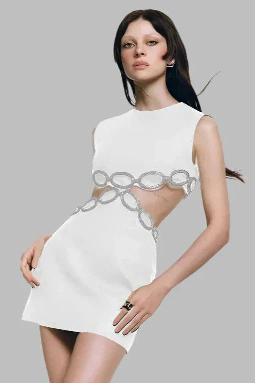 Cut-Out Mini Dress | Bold & Edgy | Metallic Ring Detail